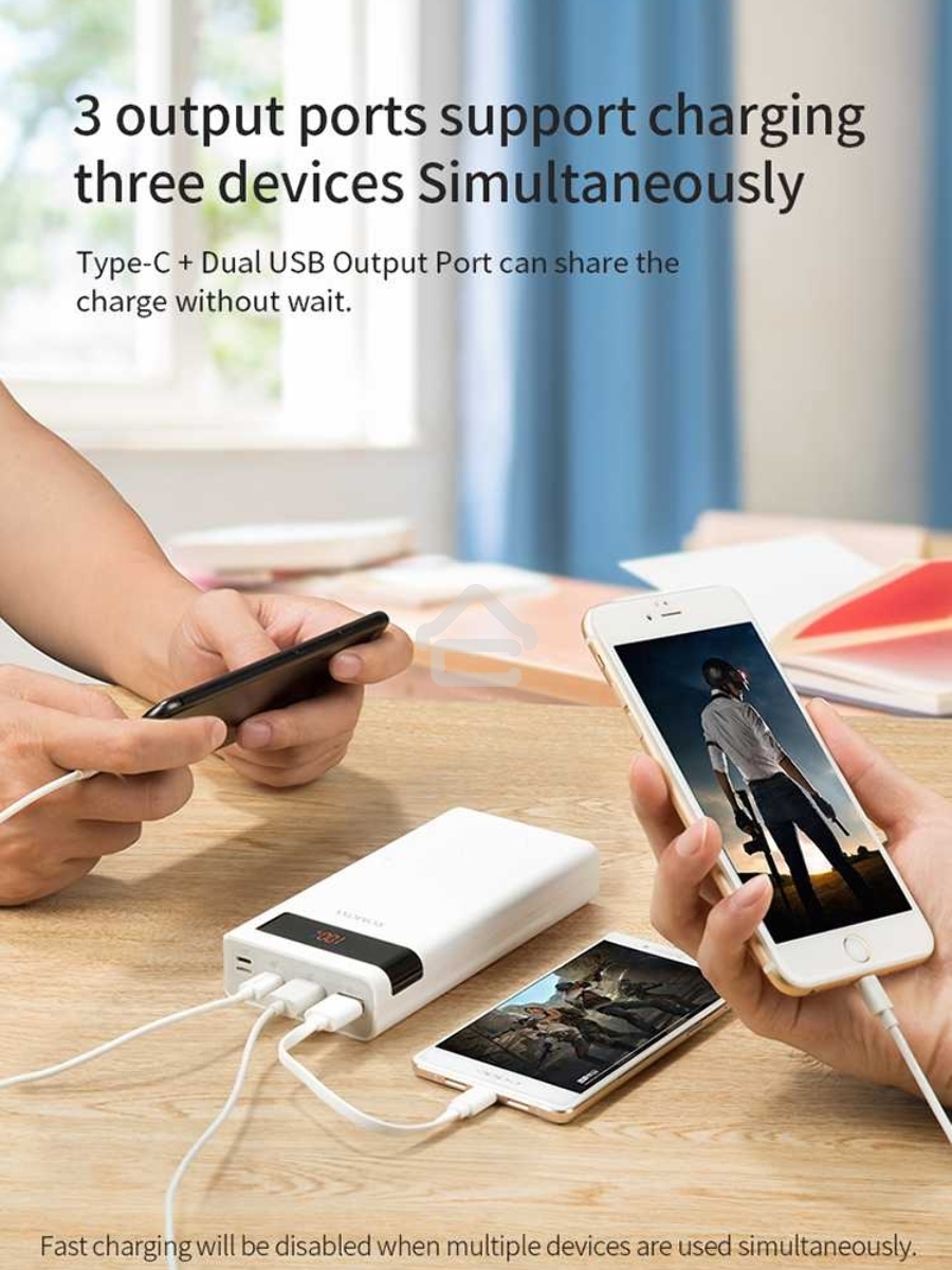 Мобильный аккумулятор Romoss PHP30 Pro (Sense 8P+) Li-Pol 30000mAh 3A+2.1A белый 2xUSB