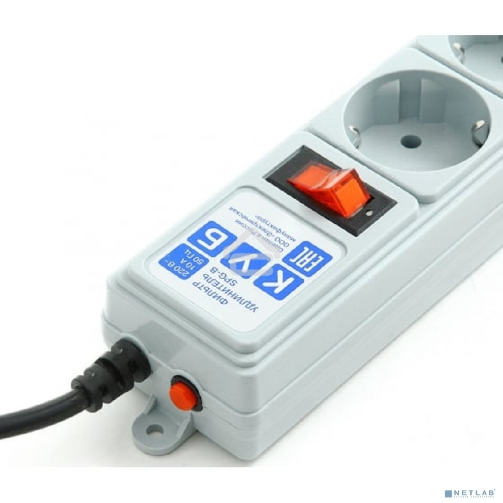 Сетевой фильтр POWER CUBE 1,9 м.* 5 розеток, серый