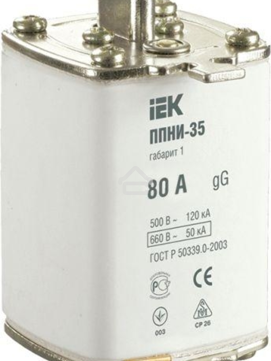 Вставка плавкая ППНИ-35 80А габарит 1 ИЭК DPP30-080