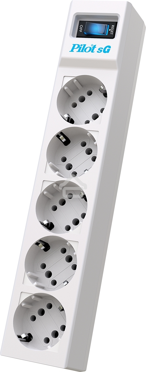 Сетевой фильтр ZIS PILOT Surge protector Pilot SG5 5 outlets (GP), 10A / 2.2kVt, automatic circuit-breaker, 5 m