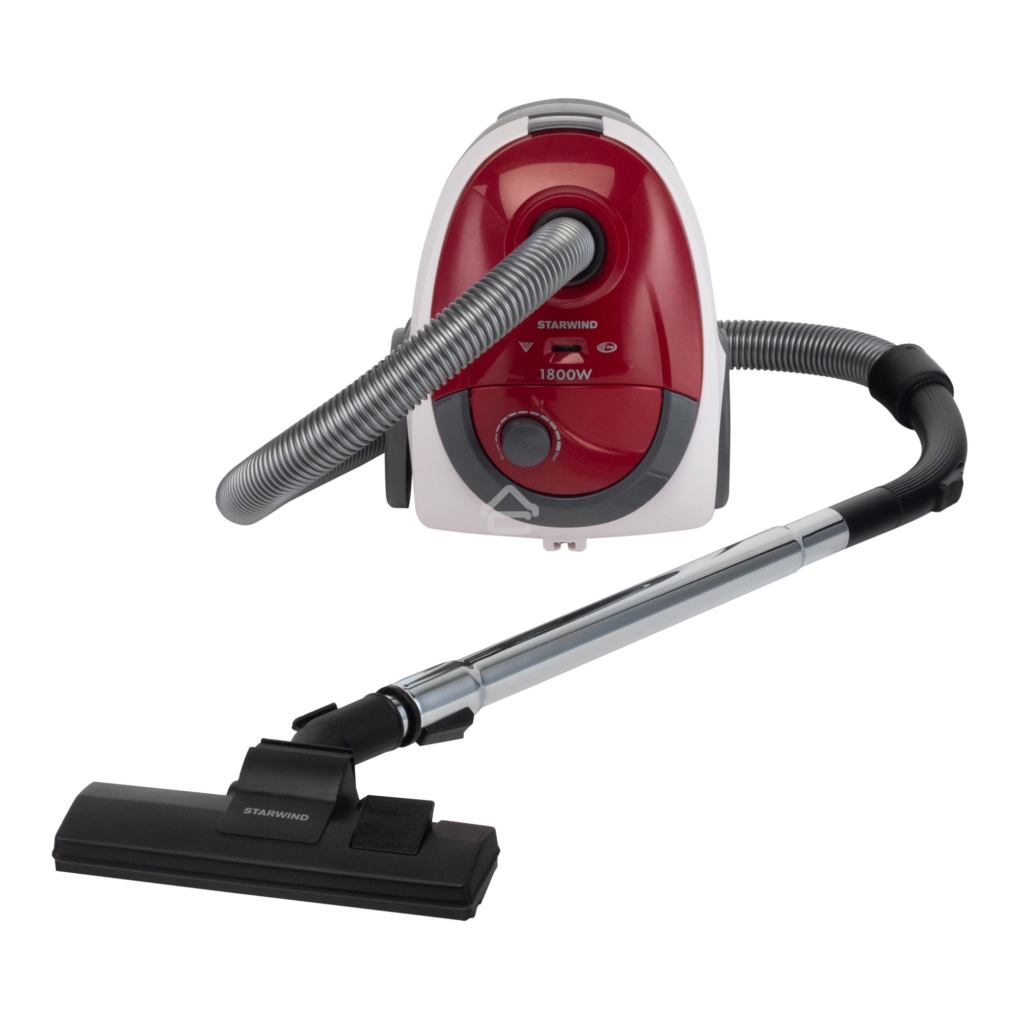 Пылесос Starwind SCB1114 красный/белый, 300/1800 Вт, уборка сухая, пылесборник мешок 2 л