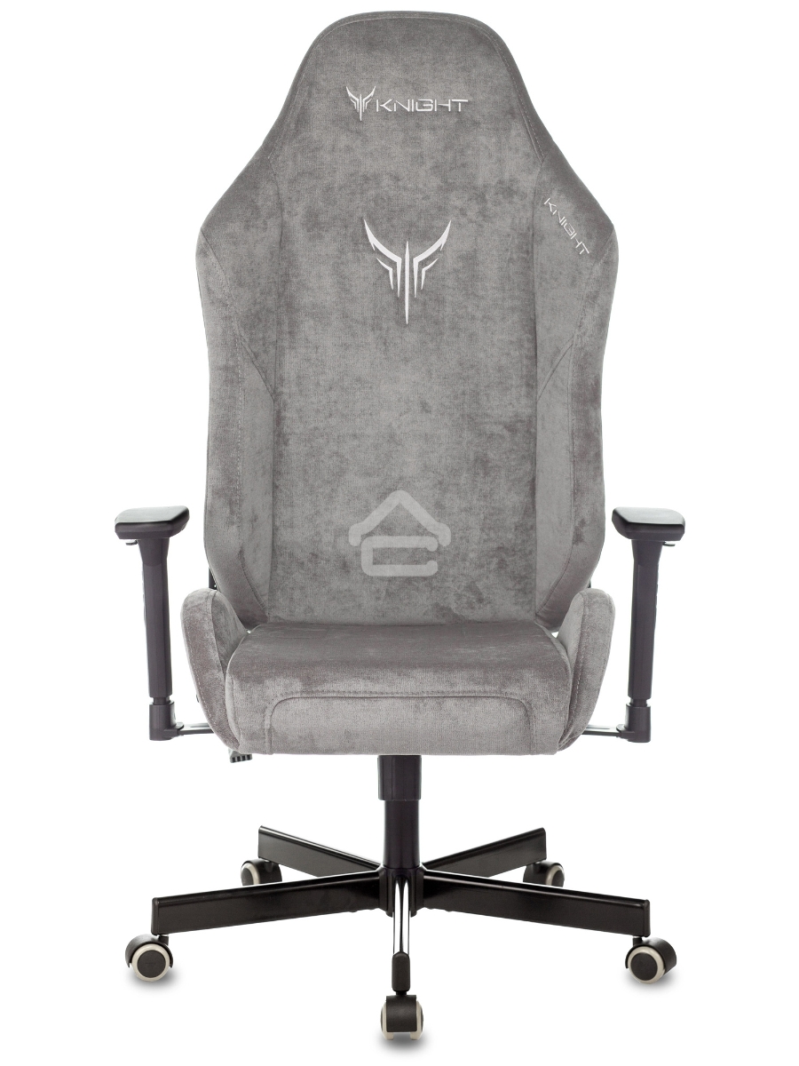 Кресло игровое Knight N1 Fabric серый Light-19 с подголов. крестовина металл
