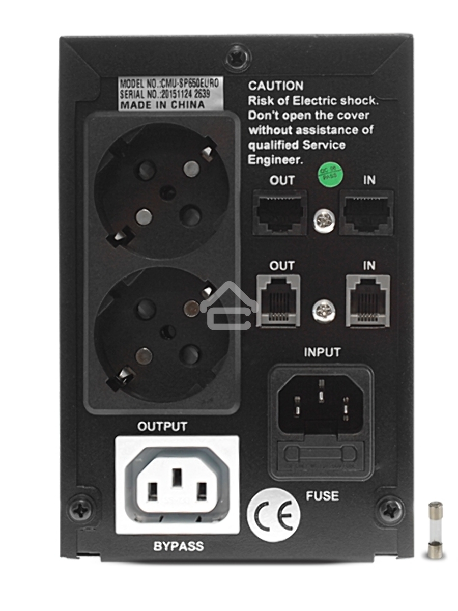 Источник бесперебойного питания CROWN ИБП CMU-SP650EURO {650VA, металл, 1x12V/7AH, розетки 2*EURO+1*IEC bybass} CM000001490