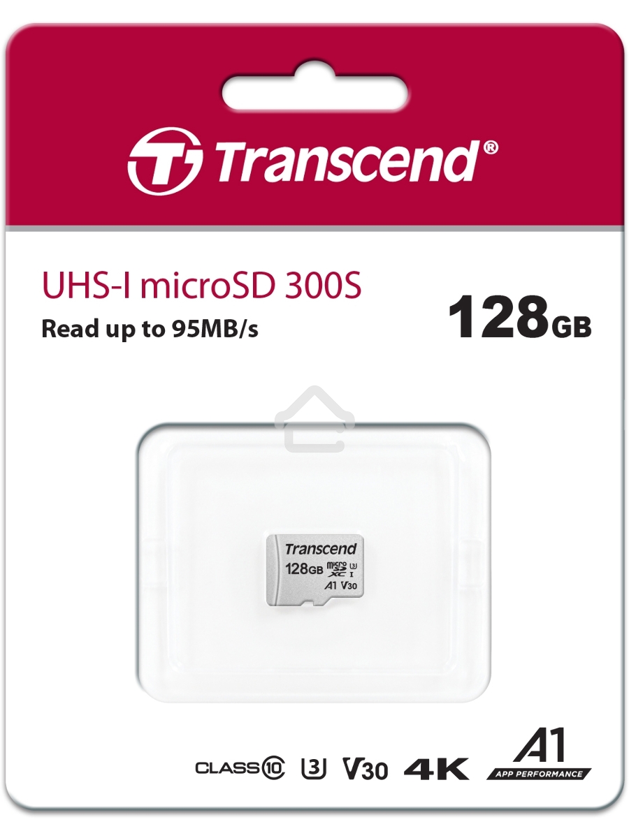 Флеш карта microSD 128GB Transcend microSDXC Class 10 UHS-I U3, V30, A1, (без адаптера), TLC