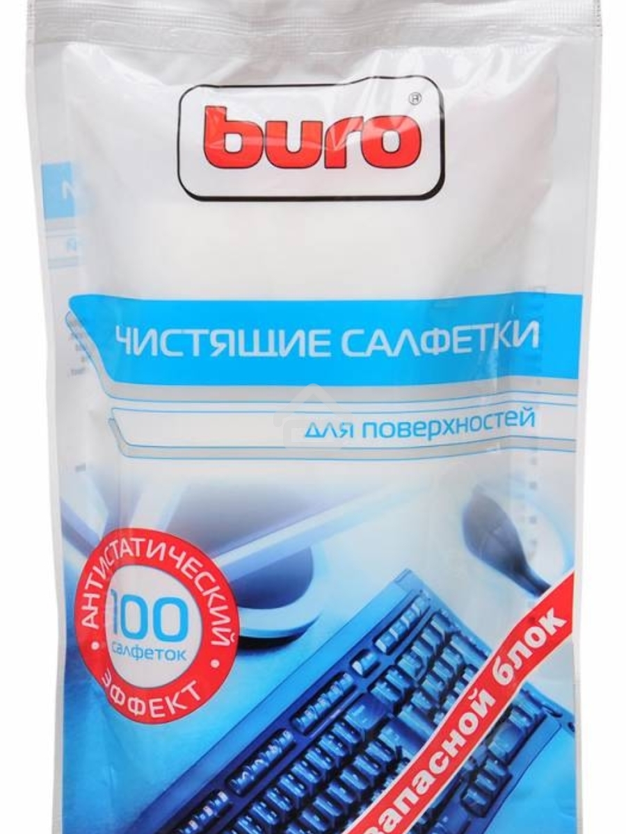 Салфетки Buro BU-Zsurface, 100 шт для поверхностей мягкая упаковка 100шт влажных