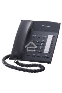 Телефон проводной Panasonic KX-TS2382RUB черный {индикатор вызова,повторный набор последнего номера,4 уровня громкости звонка}
