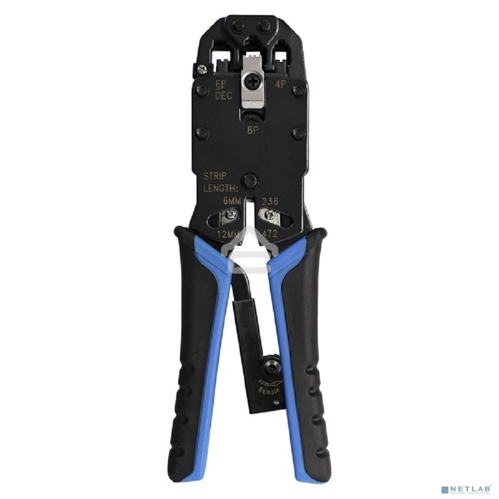 Инструмент ExeGate EX293155RUS EX-T2008R для обжима RJ-45, RJ-11/12 с храповым механизмом (прямой ход обжимки)