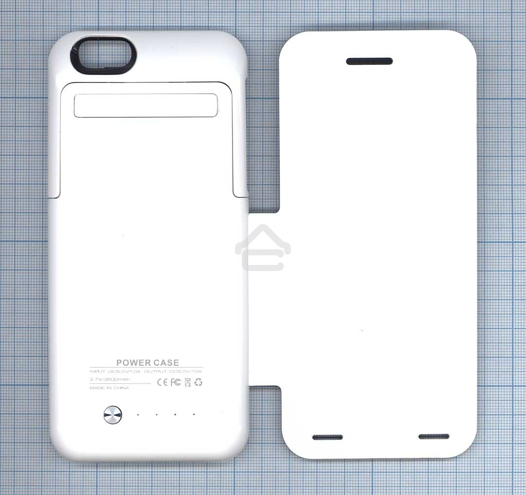 Аккумулятор/чехол для Apple iPhone 6 3500 mAh белый leather cover