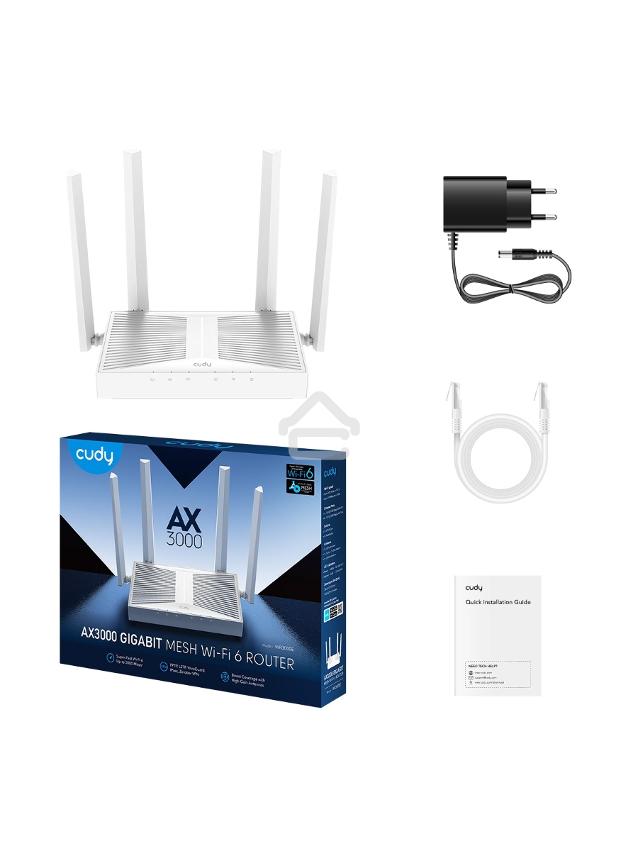 Роутер беспроводной Cudy WR3000E AX3000 10/100/1000BASE-TX белый