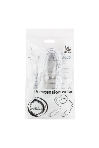 Кабель телевизионный Cablexpert, CCV-515-W-5M, Coaxial M/F, белый, 5м