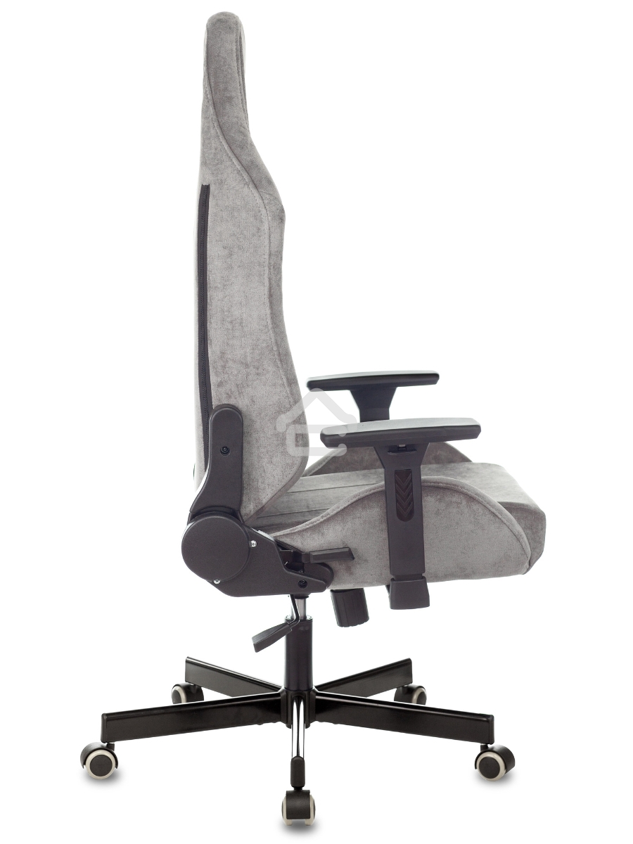 Кресло игровое Knight N1 Fabric серый Light-19 с подголов. крестовина металл