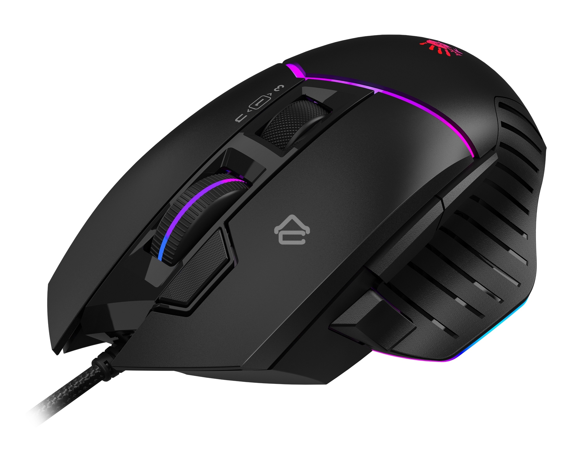 Мышь проводная A4Tech Bloody W95 Max черный, 12000 dpi, USB, кнопки - 10