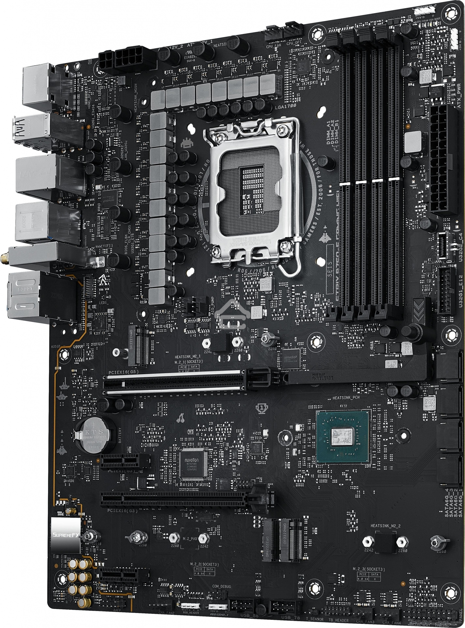 Материнская плата ASUS ROG STRIX B760-F GAMING WIFI, LGA 1700, Intel B760, 4xDDR5, 4xSATA, 3xM.2, 1xPCI-E 5.0 x16, 1xPCI-E 3.0 x4, 1xHDMI, 1xDP, 1x 2.5Gb LAN, 1xUSB-A 3.2 Gen 2, 6xUSB-A 3.2 Gen 1, 1xUSB-C 3.2 Gen 2x2, 5x3.5 мм, 7.1, Standard-ATX