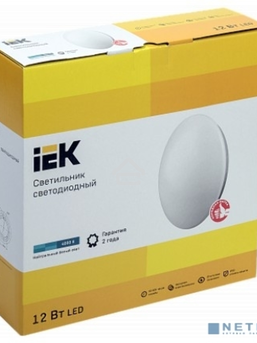 Светильник светодиодный ДПБ 1001 12Вт 4000K IP20 круг бел. ИЭК LDPB0-1001-12-4000-K01