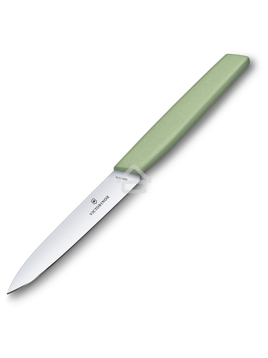 Нож кухонный Victorinox Swiss Modern (6.9006.1042) стальной разделочный лезв.100мм прямая заточка зеленый