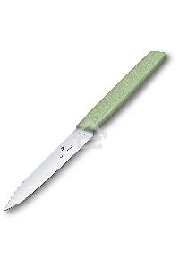 Нож кухонный Victorinox Swiss Modern (6.9006.1042) стальной разделочный лезв.100мм прямая заточка зеленый