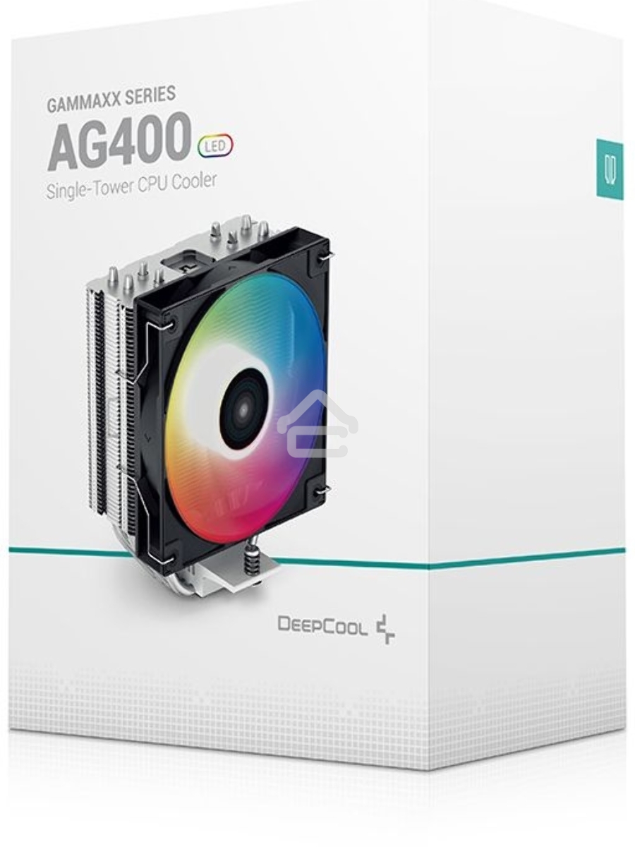 Кулер для процессора DEEPCOOL AG400 LED черный, 120 мм, алюминий/медь, 2000 об/мин, 31.6 дБ, 4 pin, 220 Вт, 150 мм