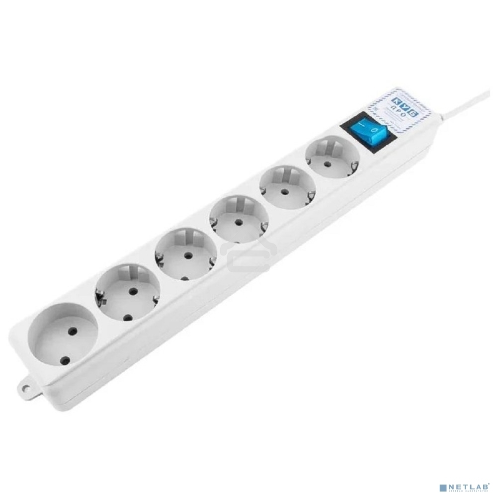 Сетевой фильтр Powercube SPL(5+1)-16B-P-3М-WHITE 3 м, 6 розеток, белый, коробка
