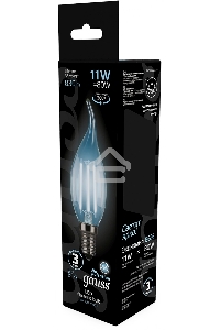 Лампа филам. Gauss Filament 11Вт цок.:E14 свеча 220B св.свеч.бел.нейт. CF35 (упак.:10шт) (104801211)