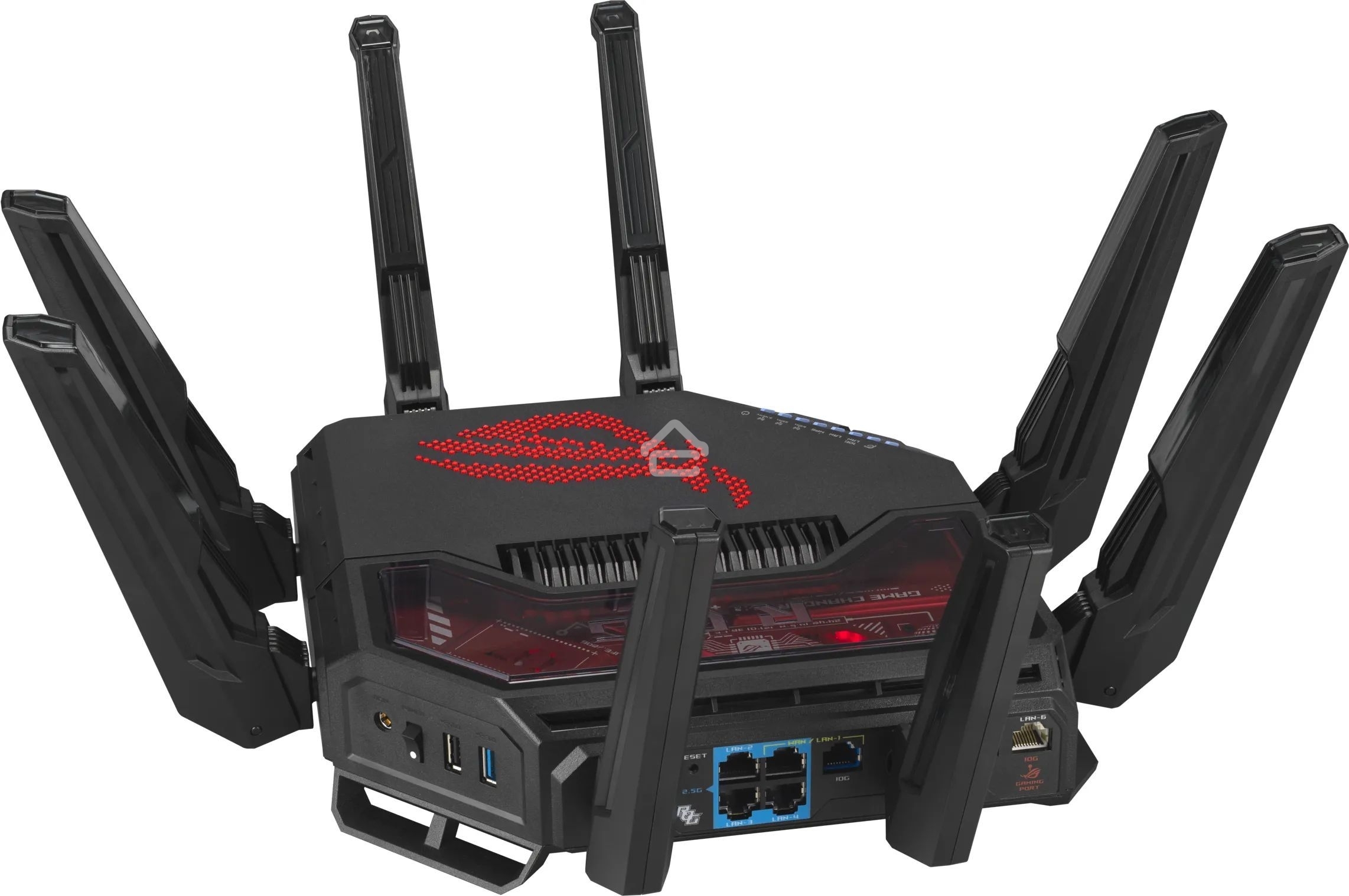 Маршрутизатор ASUS GT-BE19000, черный/красный, 90IG0850-MO9A0V