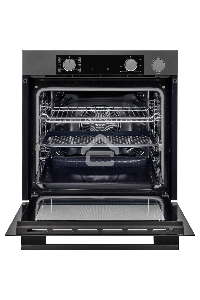 Электрический духовой шкаф Kuppersberg KSO 610 SG 60 см, 80 л, High-Tech, 10 режимов, ПАР, Soft Close, телескопические направляющие, черный/темный графит