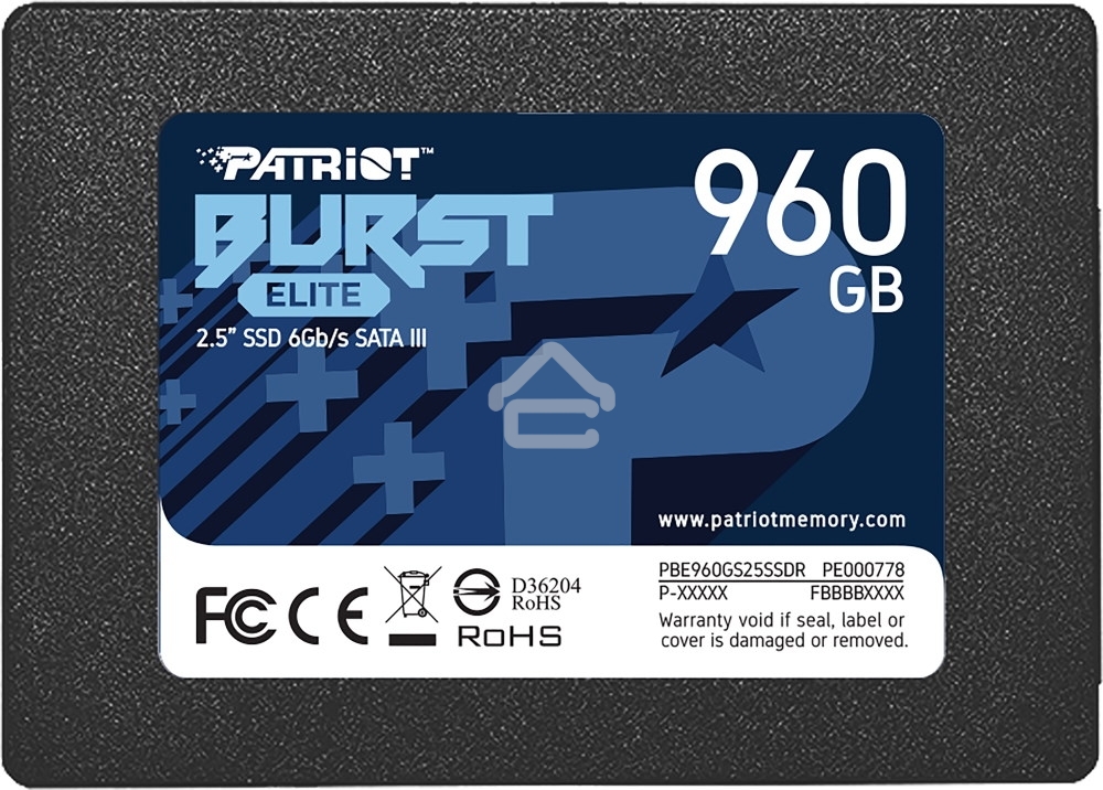 Накопитель SSD Patriot Burst Elite, 960Gb, SATA, 2.5