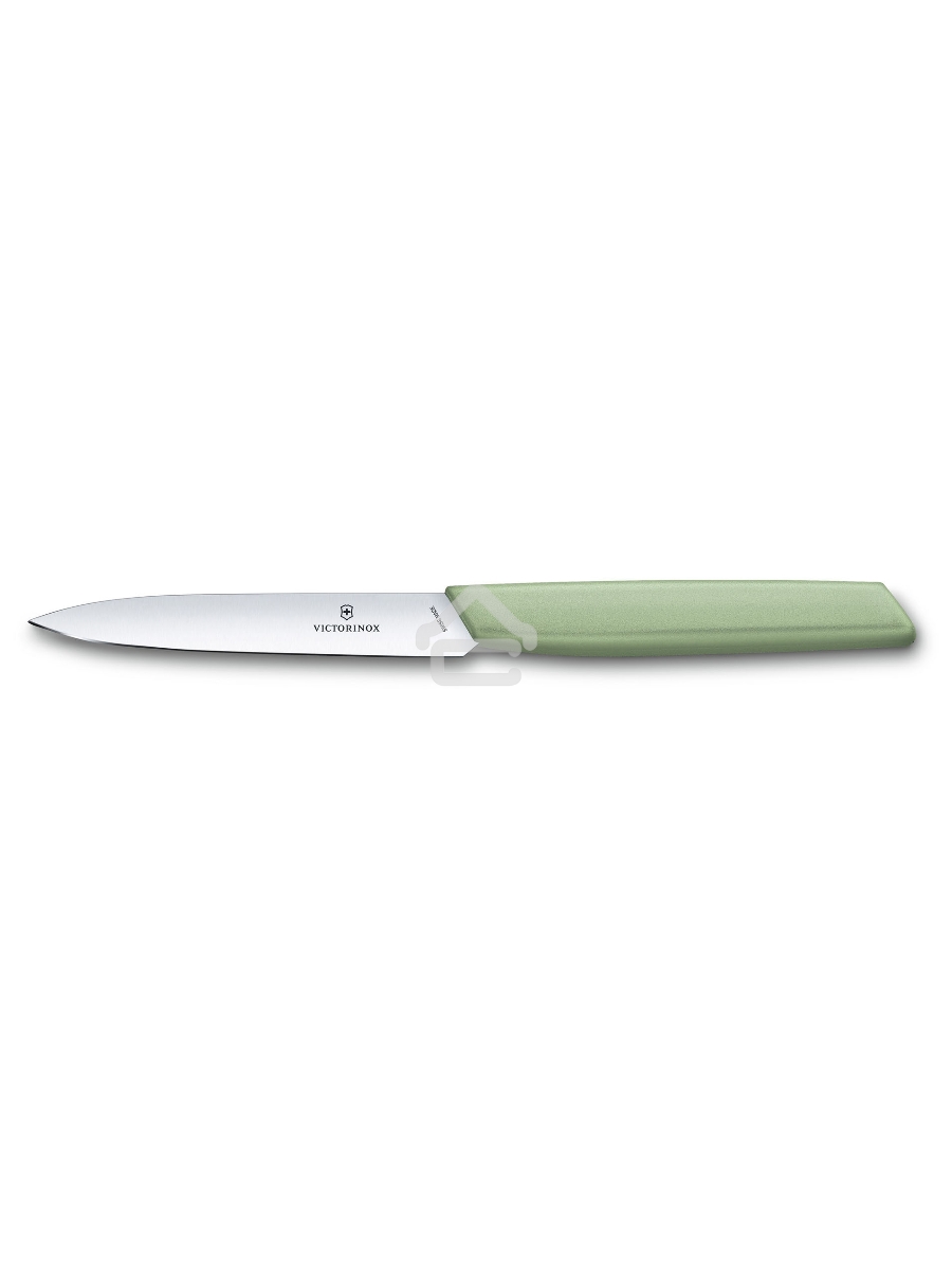 Нож кухонный Victorinox Swiss Modern (6.9006.1042) стальной разделочный лезв.100мм прямая заточка зеленый