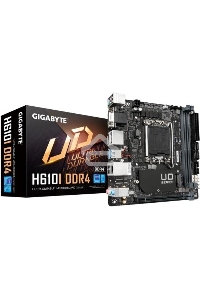 Материнская плата Gigabyte H610I DDR4, LGA 1700, Intel H610, 2xDDR4, 4xSATA, 1xM.2, 1xPCIe 4.0 x16, 1xHDMI, 1xVGA, 2xDP, 1x 1Gb LAN, 2xUSB-A 3.2 Gen 1, 4xUSB-A 2.0, 3x 3.5 мм, 7.1, Mini-ITX