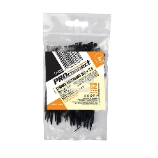 Хомут-стяжка кабельная нейлоновая PROconnect 100 x2,5 мм, черная, упаковка 100 шт.