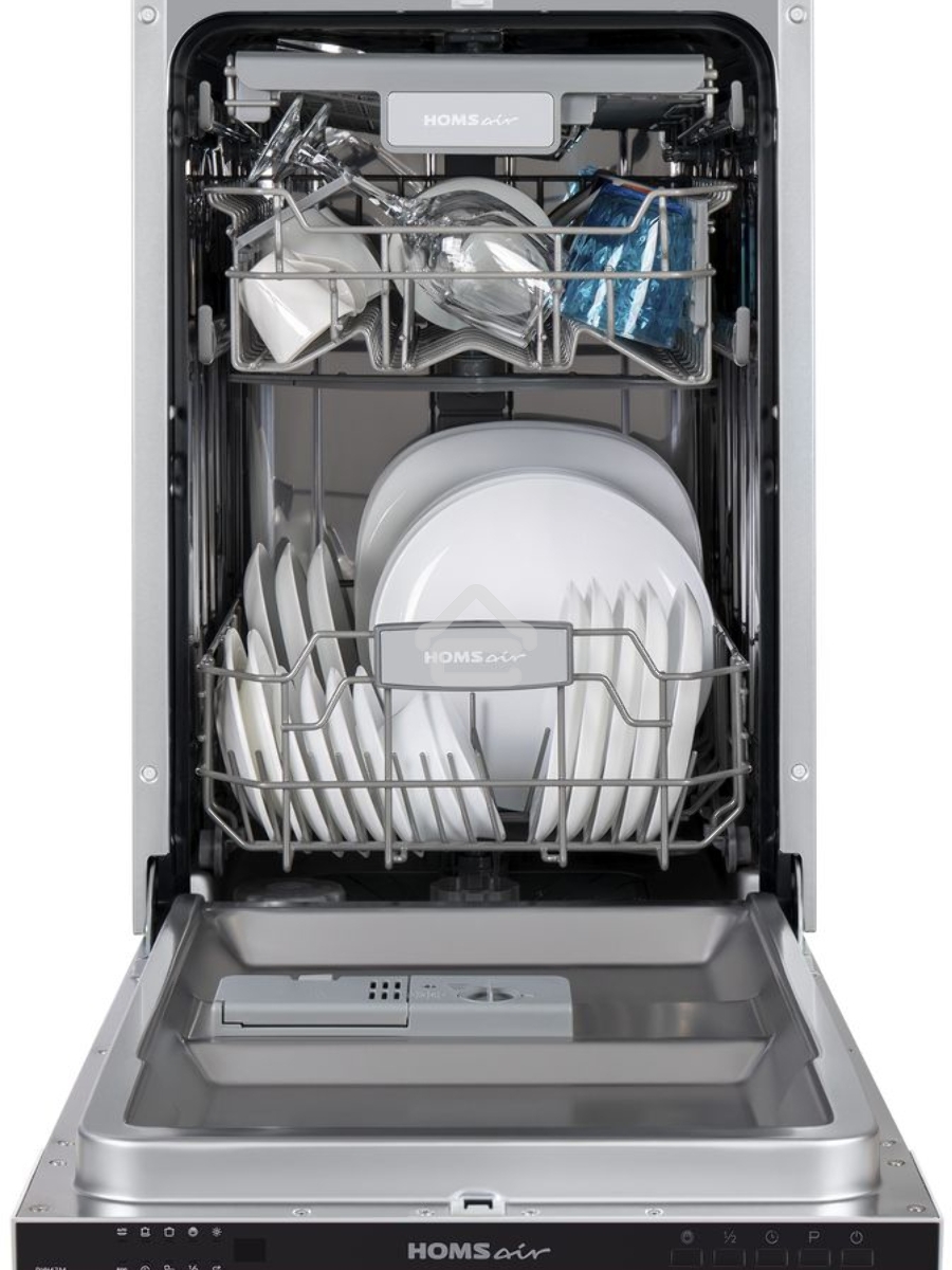 Встраиваемая посудомоечная машина HOMSair DW47M, черный, 44.5 см, 10 компл., 47 дБ, класс A++