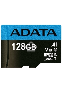 Флеш карта Micro SecureDigital 128Gb ADATA AUSDX128GUICL10A1-RA1 {MicroSDXC Class 10 UHS-I, SD adapter}