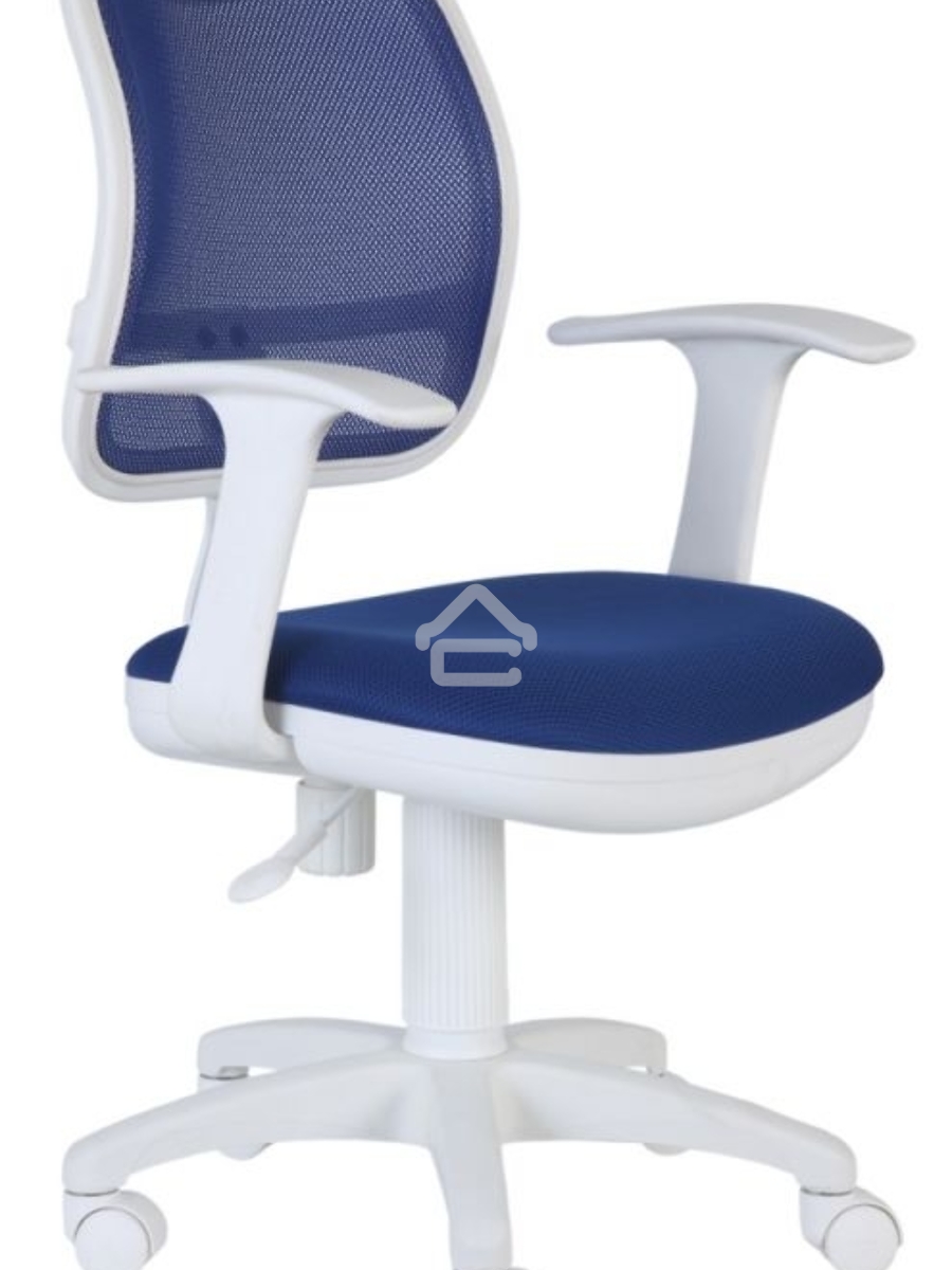 Кресло компьютерное Бюрократ CH-W797/BL/TW-10 TW-10 синий, спинка сетка, сиденье синий, колеса белый/синий, пластик белый