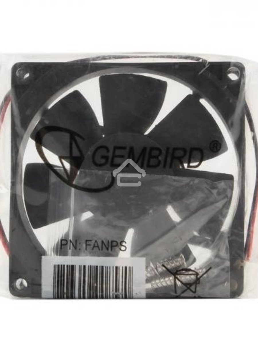 Вентилятор для корпуса Gembird FANPS черный, 80 мм, 2600 об/мин, 27 дБ, 2 pin