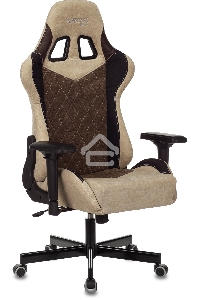 Кресло игровое Бюрократ VIKING 7 KNIGHT BR FABRIC коричневый текстиль/эко.кожа крестовина металл/пластик