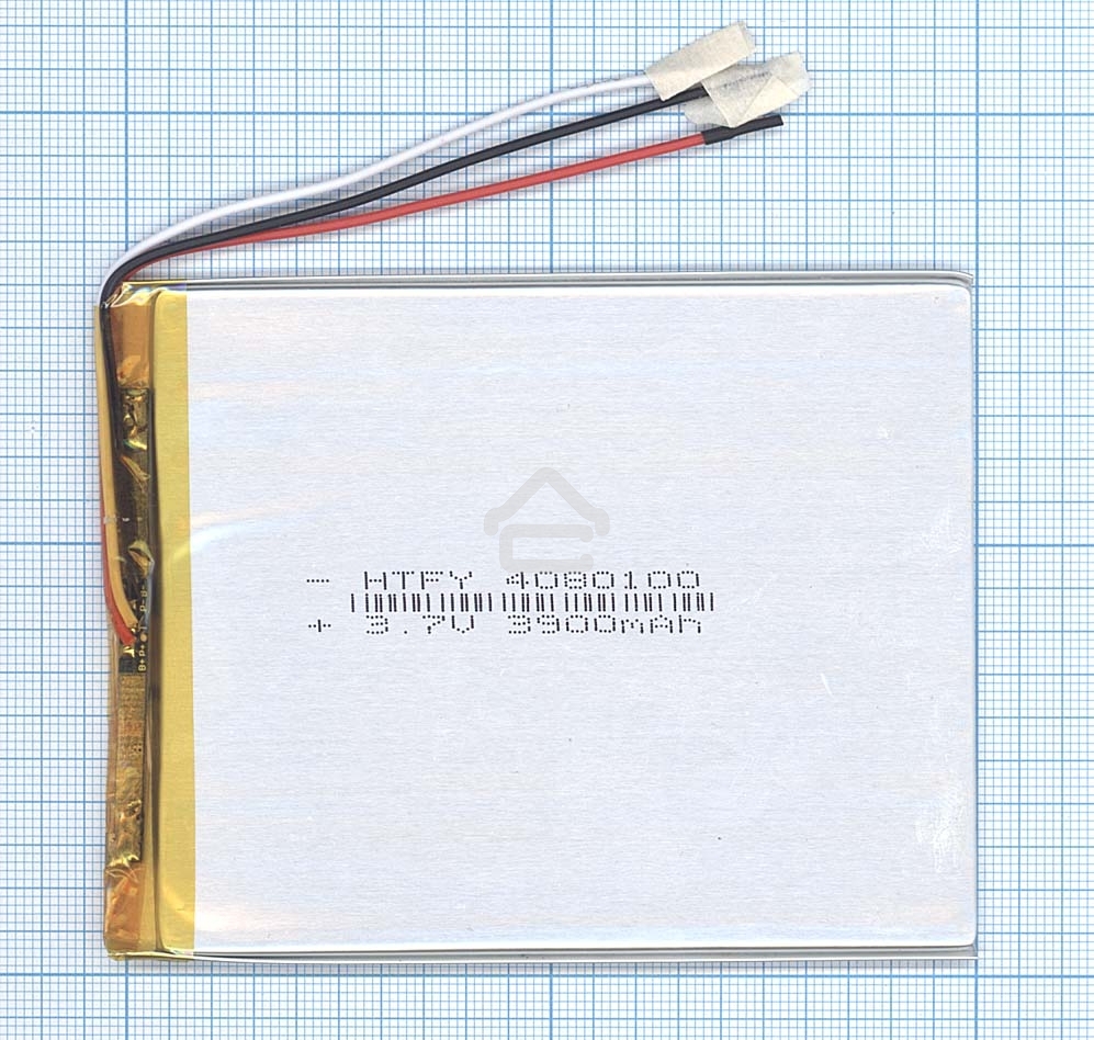 Аккумулятор Li-Pol (батарея) 4x80x100мм 3pin 3.7V/3900mAh
