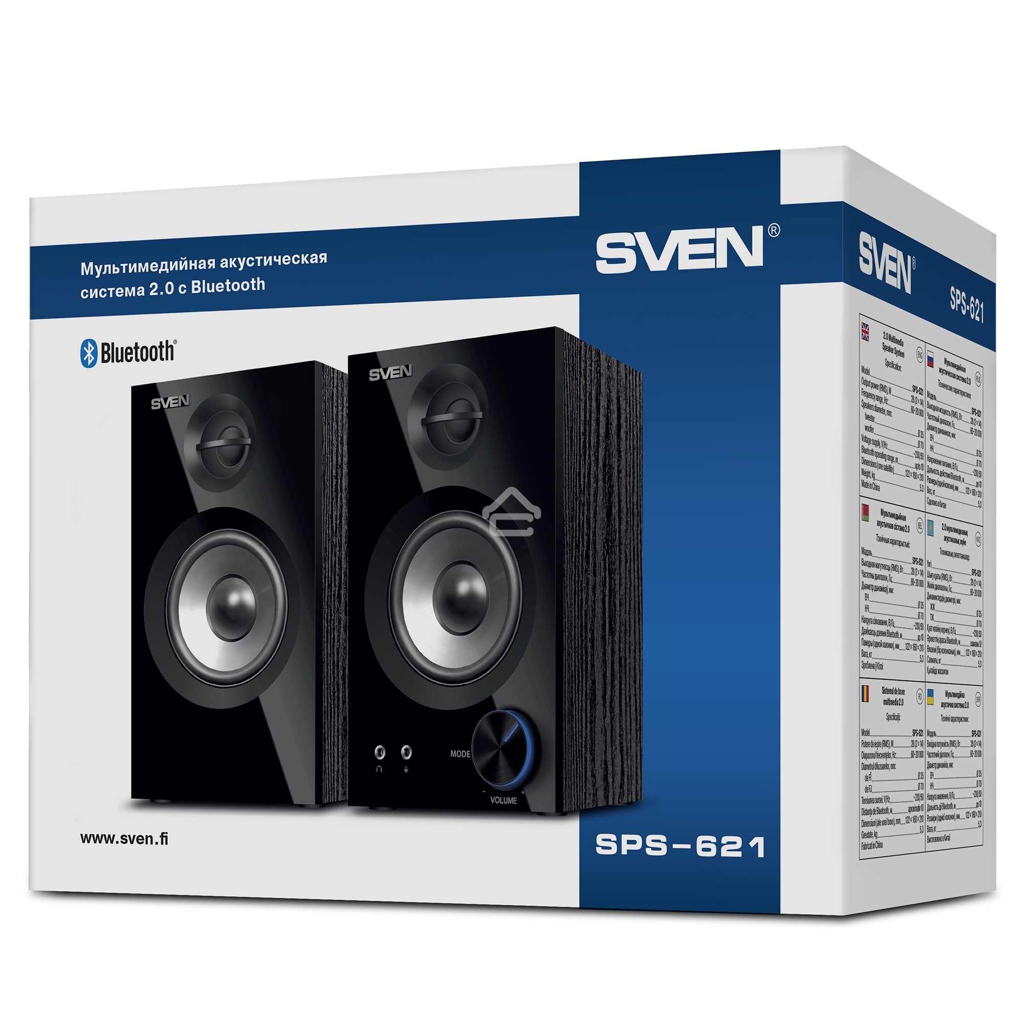 Колонки SVEN АС SPS-621, черный (28 Вт, Bluetooth)