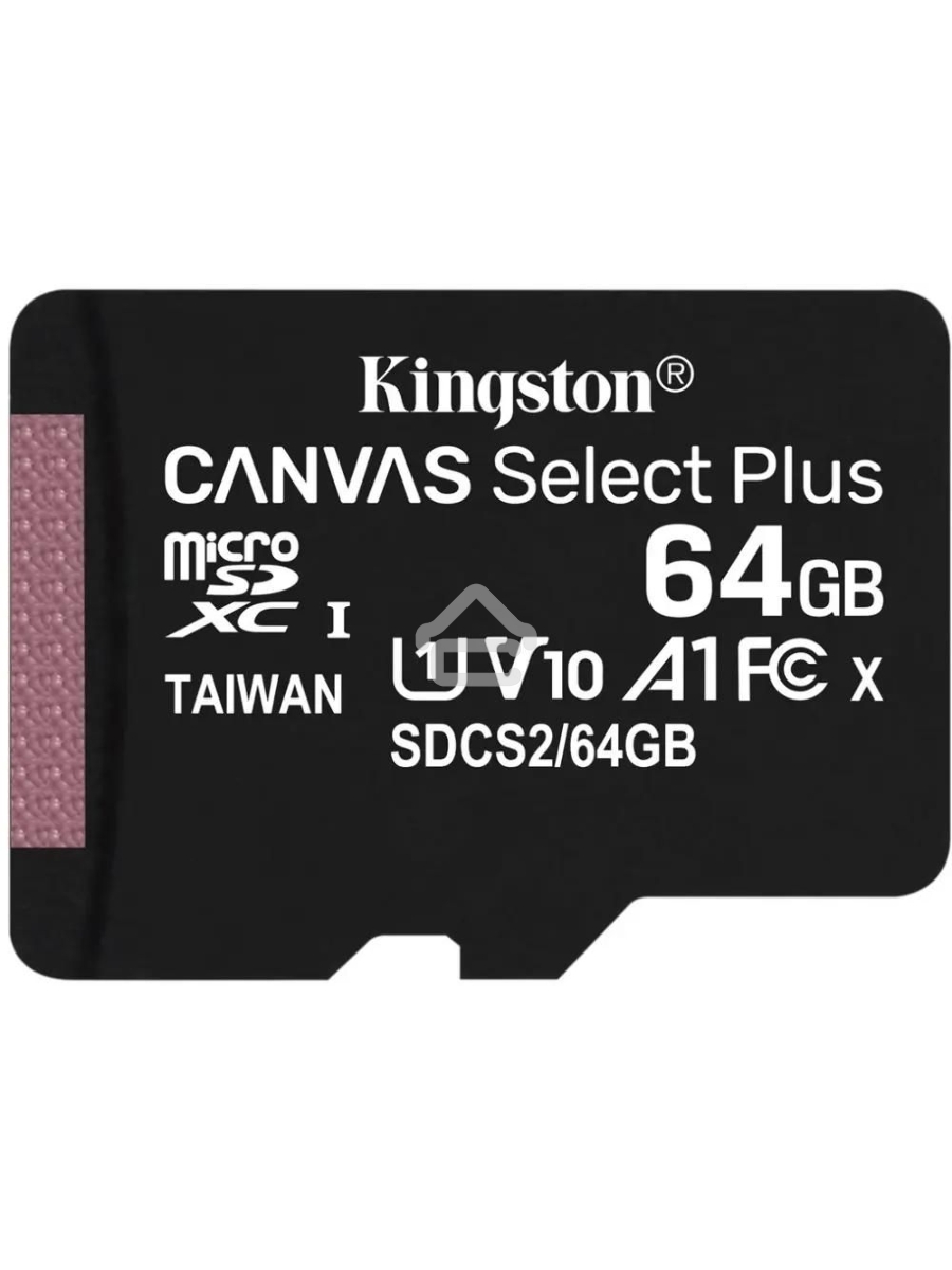 Флеш карта microSDHC 64GB microSDXC Class10 Kingston <SDCS2/64GBSP> Class10 UHS-I Canvas Select up to 100MB/s