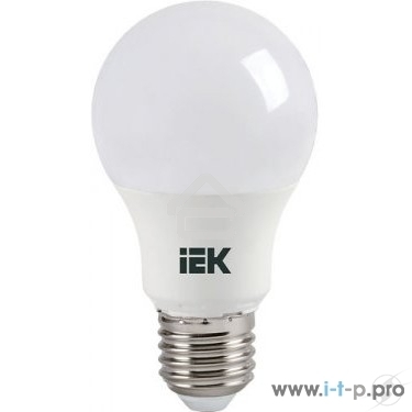 Лампа Iek LLE-A60-7-230-30-E27 светодиодная ECO A60 шар 7Вт 230В 3000К E27 IEK
