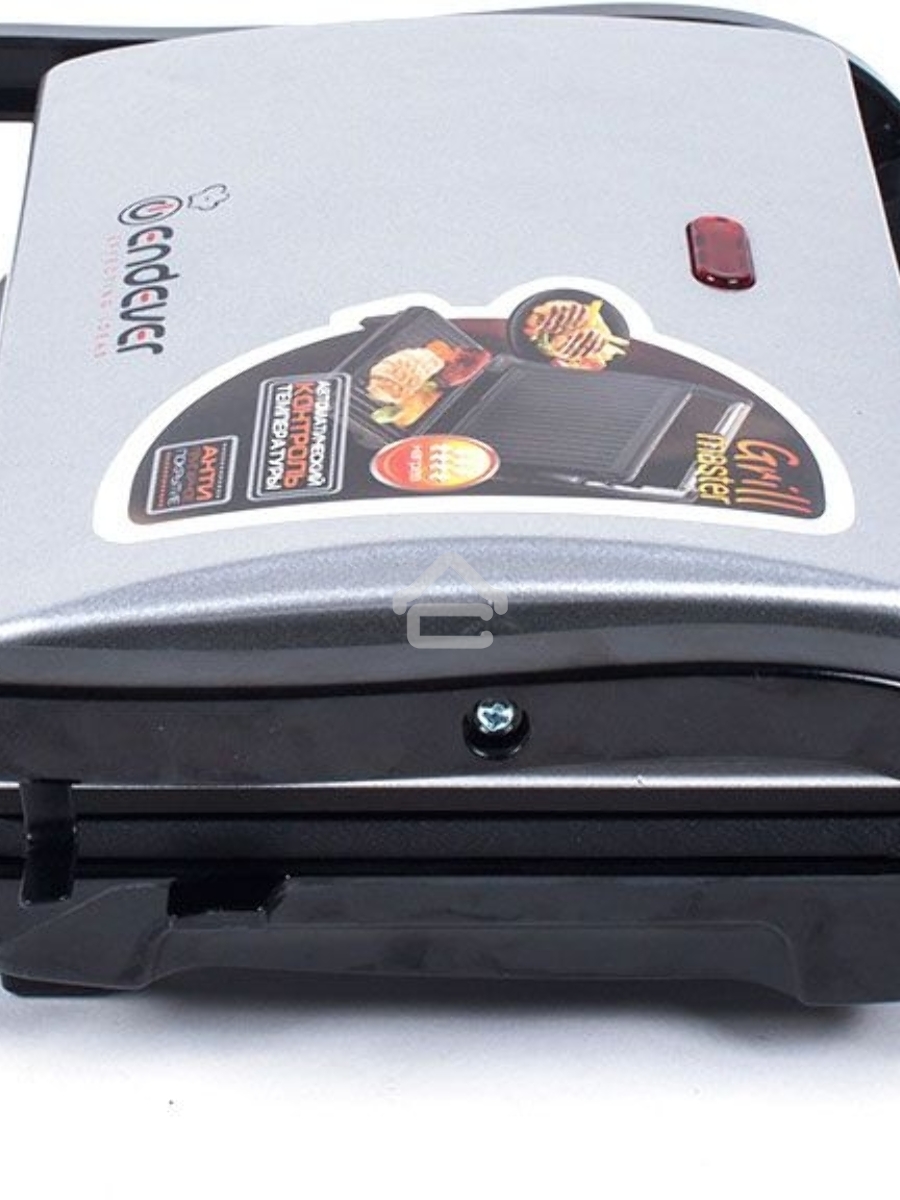 Электрогриль Endever Grillmaster 115, 1500 Вт, авто терморегулятор, антипригарное покрытие, индикатор нагрева, серебристый/черный