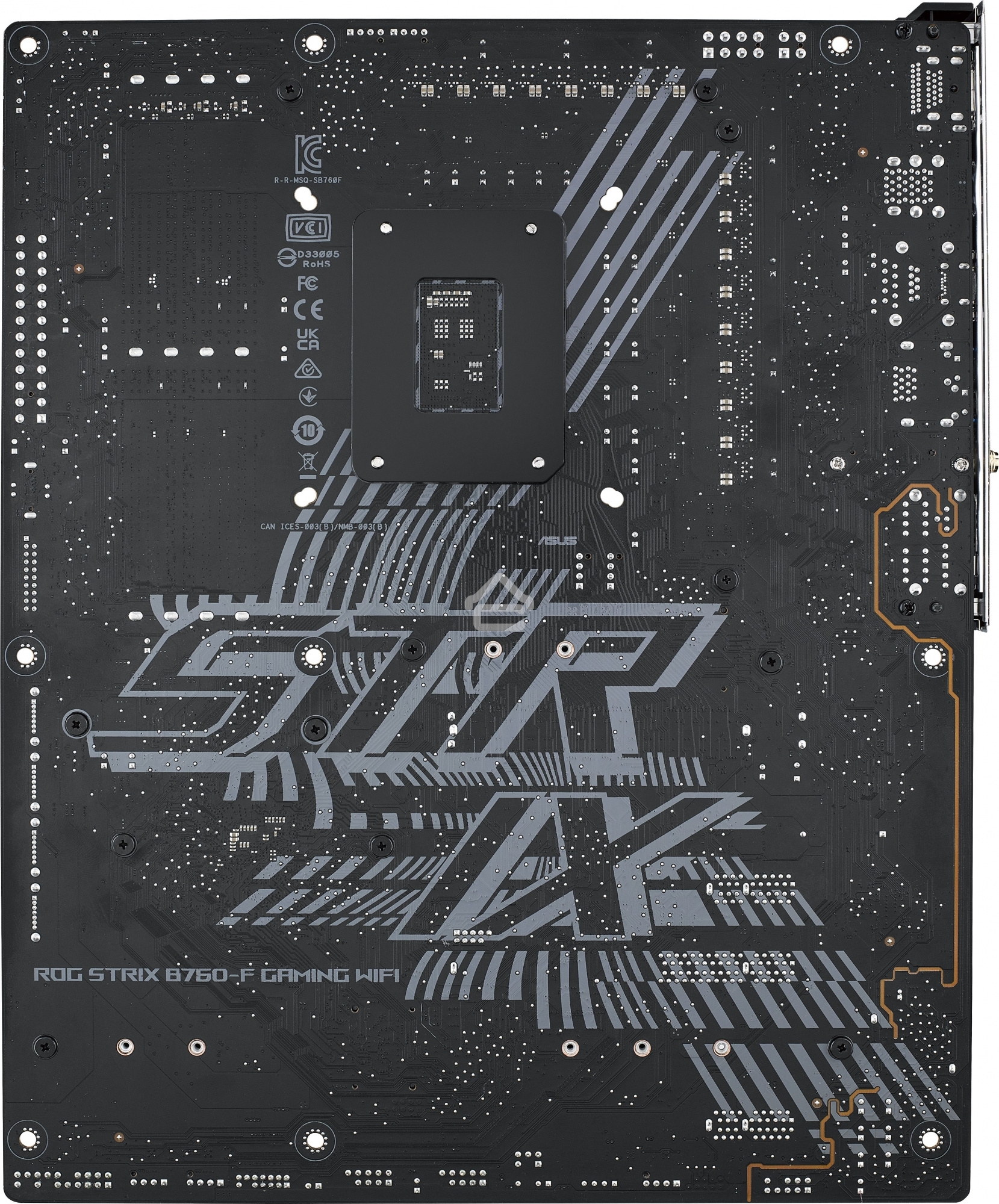 Материнская плата ASUS ROG STRIX B760-F GAMING WIFI, LGA 1700, Intel B760, 4xDDR5, 4xSATA, 3xM.2, 1xPCI-E 5.0 x16, 1xPCI-E 3.0 x4, 1xHDMI, 1xDP, 1x 2.5Gb LAN, 1xUSB-A 3.2 Gen 2, 6xUSB-A 3.2 Gen 1, 1xUSB-C 3.2 Gen 2x2, 5x3.5 мм, 7.1, Standard-ATX