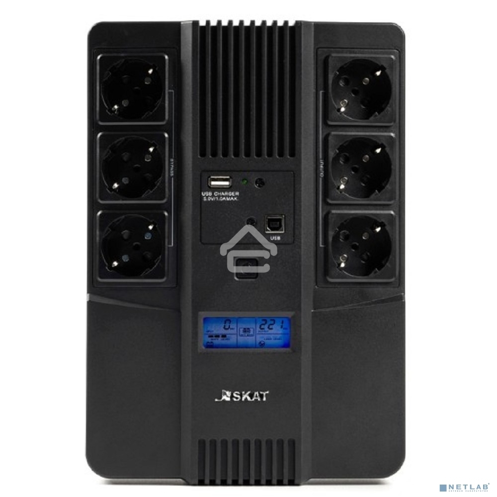 Источник бесперебойного питания Бастион SKAT-UPS 800-AID-IN-1x9 220В 480Вт дисплей 1АКБ 9А·ч внутр. меандр. (8935)