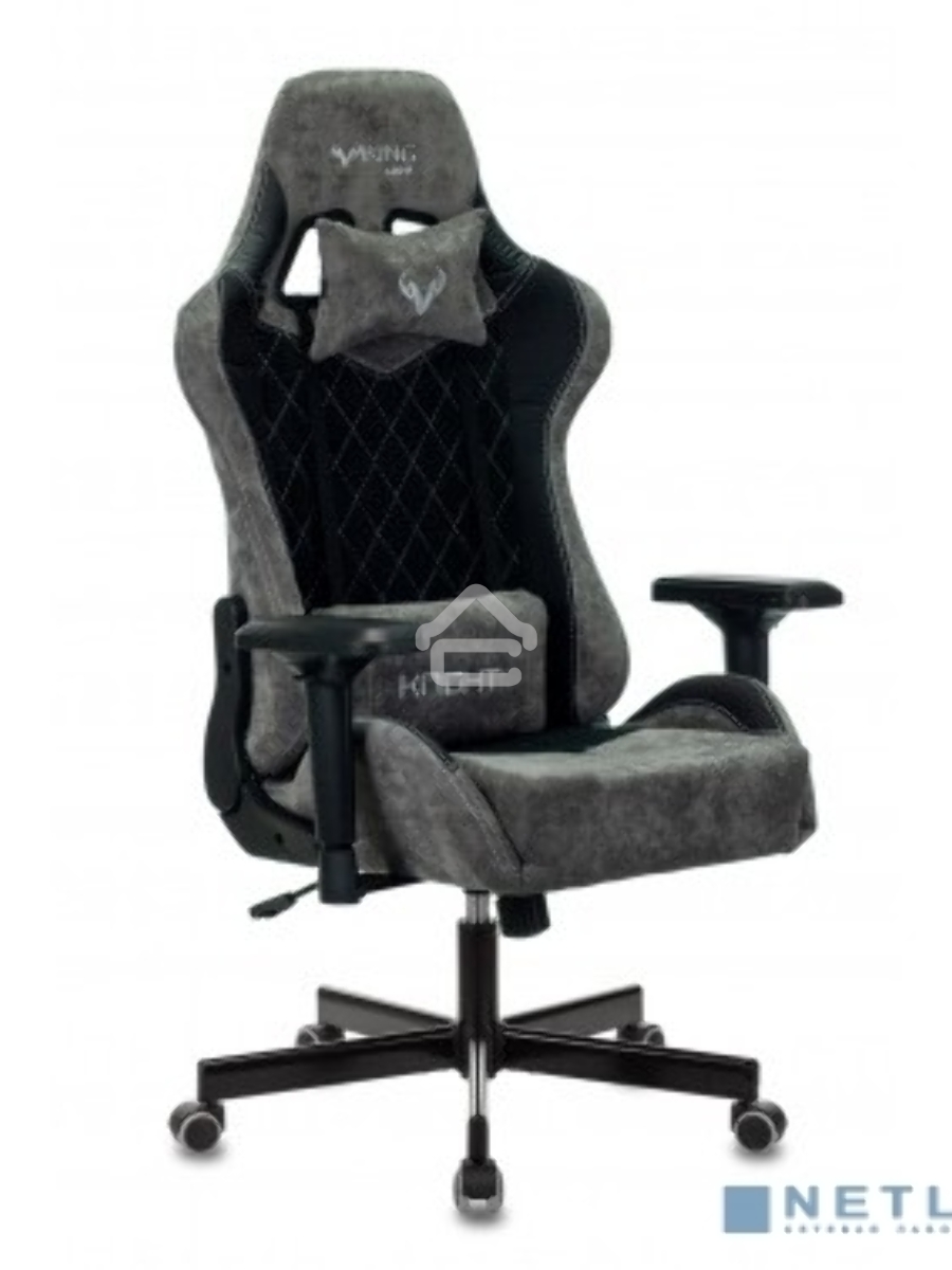 Кресло игровое Бюрократ VIKING 7 KNIGHT B FABRIC черный текстиль/эко.кожа крестовина металл/пластик