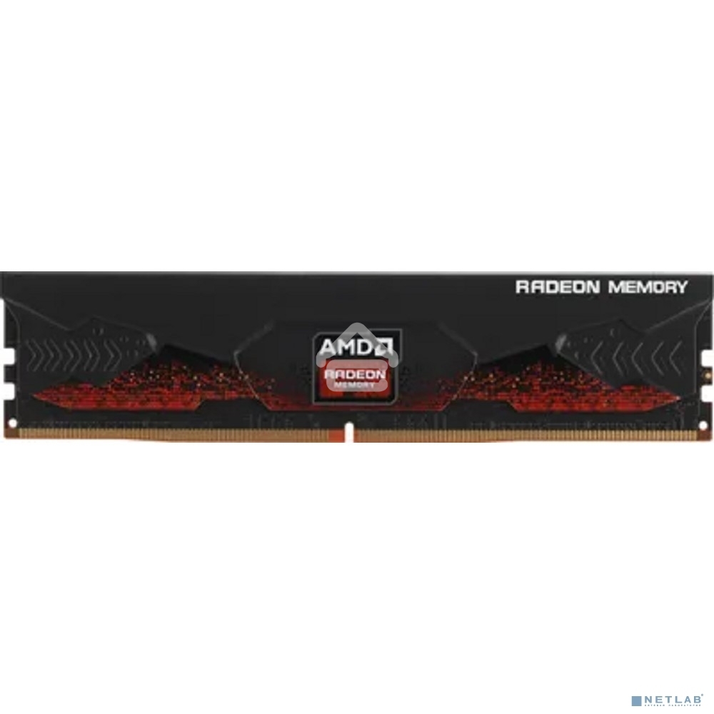 Оперативная память AMD Radeon R5, DDR5, 8GB (1x8GB), 4800MHz, CL40, DIMM, с радиатором, черный/красный