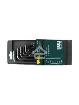 Набор торцевых ключей FIT 64185  шестигранные короткие (1.5 - 10 мм) crv 9 шт (в коробочке)