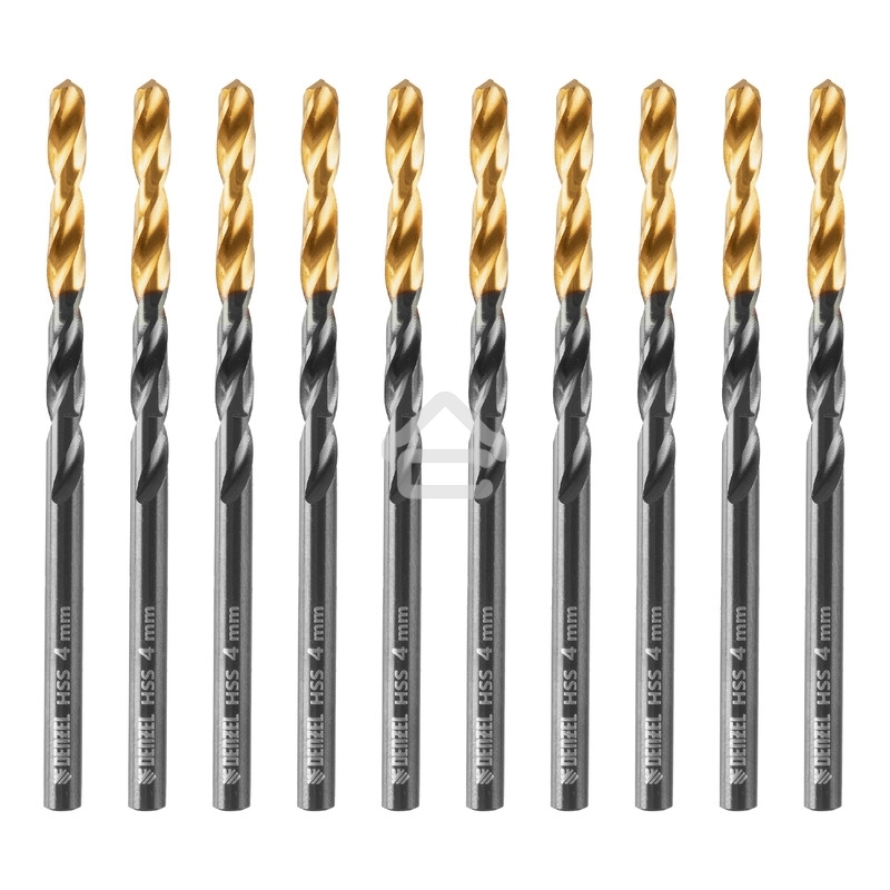 Сверло по металлу Denzel 4 мм, HSS-Tin, Golden Tip, 10 шт.