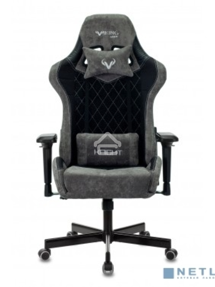 Кресло игровое Бюрократ VIKING 7 KNIGHT B FABRIC черный текстиль/эко.кожа крестовина металл/пластик