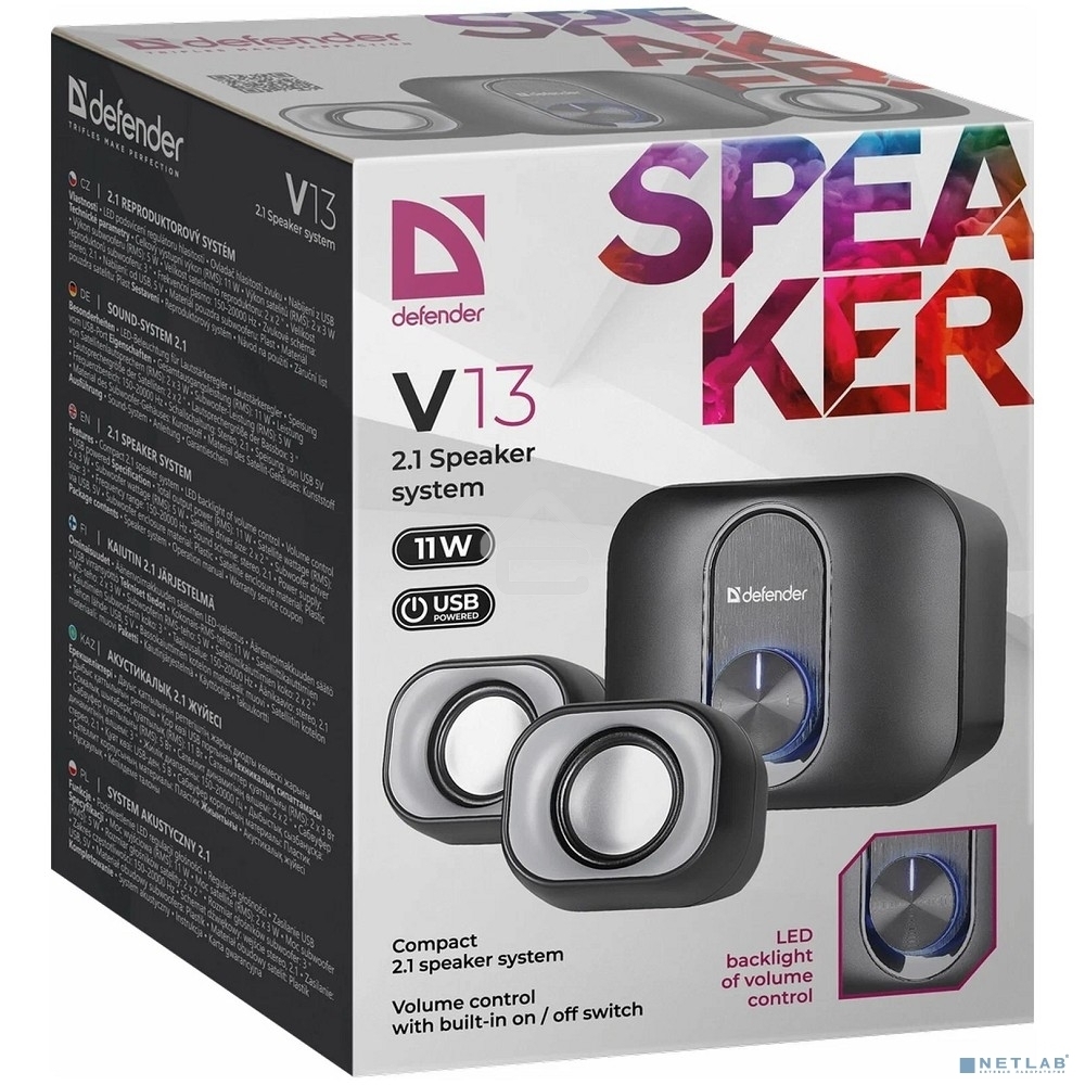 Акустическая система Defender V13 черный 0.59 кг