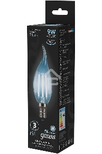 Лампа светодиодная Gauss Filament 9Вт цок.:E14 свеча 220B св.свеч.бел.нейт. CF35 (упак.:10шт) (104801209)