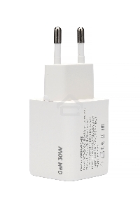 Зарядное устройство Cablexpert MP3A-PC-63, 30Вт GaN, 3А, QC4.0/PD, 1xUSB, 1xType-C, белый, пакет