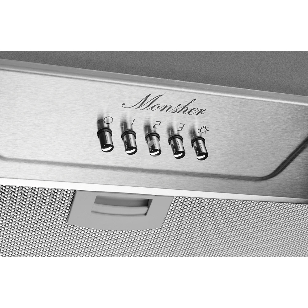 Вытяжка встраиваемая Monsher Inhit 60 Acier стальной, 53 см, 1200 куб. м/ч, 53 дБ